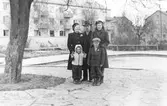 Uppställda för fotografen i Karlaparken, 1949