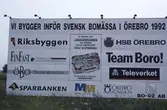 Informationstavla med sponsorer Inför Bo92 i Örebro, 1991