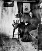 Folkskolläraren Constance sitter i en soffa vid ett bord med fotografier på hennes far Carl och mor Anna. Över henne hänger ett stort fotografi av en elegant kvinna och andra tavlor. Syrenbuketten berättar att bilden togs på försommaren.