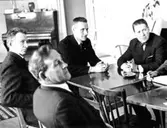 Socialnämndens ledamöter. Fr.v: Ernst Dahlström, Bollstabruk, Bertil Eriksson, Kyrkdal, Rune Hallgren, Bollstabruk och Hjalmar Hagström, Mo.