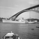 Fartyget Bolivia vid Sandöbron

