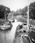 Örebro Tank på gång in i Hjälmare kanal, 1958
