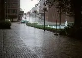 Regn utanför stadshuset i Västerås