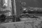 Flottning, detalj av bomkopplet i fraktbommarna
