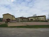 Skolbyggnaden och idrottshallen vid Norrtullskolan i Eksjö stad och kommun, Jönköpings län.