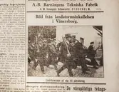 Elfsborgs Läns Annonsblad. Landstormsinkallelsen i Vänersborg