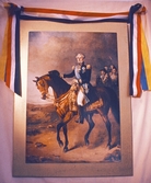 Målning av Karl XIV Johan till häst, 1989