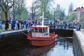 Båten M/F Hjelmaren slussar, 1986