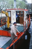 Båten M/F Hjelmaren slussar, 1986