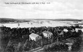 Tyska lastångare på Härnösands redd den 4 sep. 1916. Vykort.