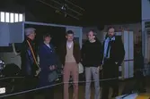 Besökare och personal på invigning av motormuséet vid Gustavsvik, 1983