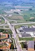 Flygfoto över Vivalla företagsby, 1980-tal