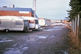 Uppställning av husvagnar vid APK-bröd, 1980-tal