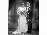 Äldre brudpar, Evert Börjesson med maka. Bröllopsbild. (Se även bildnr MR2_2313)