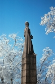 Statyn Karl XIV Johan i snö, 1982