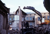 Rivning av  hus på rådhuskvarteret, 1985