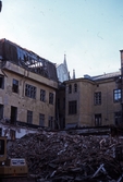 Rivning av hus på Rådhuskvarteret, 1985