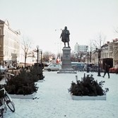 Engelbrektsstatyn under Hindersmässan på Stortorget, 1960-1963
