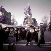 Ballongförsäljning på Hindersmässan, 1953