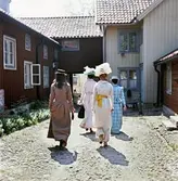 Skådespelare vid Tv-inspelning av Markurell i Wadköping, 1968