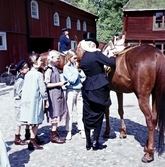 Hästar och skådespelare vid Tv-inspelning i Wadköping, 1968