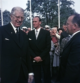Kung Gustav VI Adolf och Harald Aronsson vid invigning av Länsmuseet, 1963