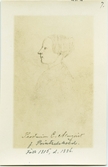 Tecknat porträtt av Carolina Almqvist född Printzensköld. Född den 19 januari år 1815 i Mellby Bro i Värmland.