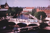 Utsikt mot väster från Örebro slottet, före 1968