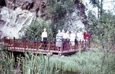 Besökare i Kinaparken står på en bro,  1960-tal