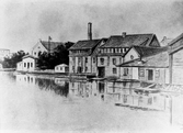 Teckning från Strandgatan, före 1897