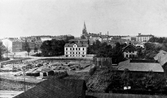 Utsikt från öster mot Stortorget och Nikolaikyrkan, före 1896