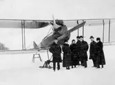 Flygplan Rumpler CVII med registrering S-IAK på Karlslunds flygfält, ca 1920