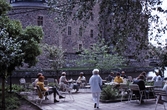 Servering på Hälls terrass mot Örebro slott,1987