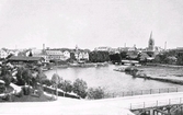 Utsikt från Haganäs torn mot Hagaparken och Fridå, 1900-1910