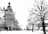 Järnvägsgatan mot väster från Storgatan, 1903