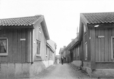 Näbbgränd mot sydost från Kyrkogårdsgatan, 1903