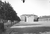 Skolgatan mot söder från Karolinska läroverket, 1903