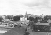 Stortorget och Trädgårdsgatan från Engelbrektsgatan, före 1896