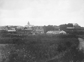Utsikt från trädgårdsföreningens tomt mot Nikolaikyrkan, före 1877