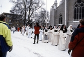 Procession av medeltidsklädda människor, 1994