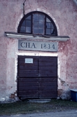 Entrédörr till Anckarsvärds magasin i Karlsund, 1988