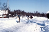 Ridskolelever ute på ridtur, 1985