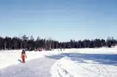 Plogad isbana på södra Ånnabodajön, 1980