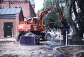 Stensättningsarbete på Hamnplatsen, 1995