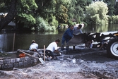 Stensättningsarbete på Hamnplatsen, 1995