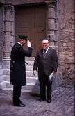 Besökare vid frimärksutgivning på Örebro slott, 1978