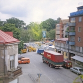 Byggarbetsplats vid Svartån, 1981
