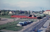 Vy över byggnader vid Eyravallen, 1950-tal