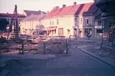 Gatuarbete på Drottninggatan, 1950-tal