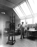 Konstnären Arthur Percy, interiörer o exteriörer, herr o fru Percy, sonhustrun, barnbarn